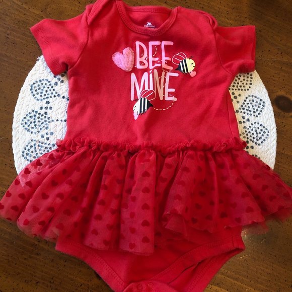 Other - Red Valentine's Day BEE MINE Bodysuit 24M